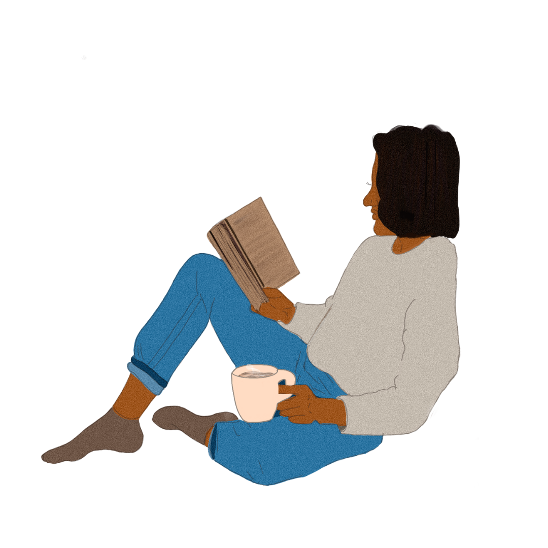 woman reading a book